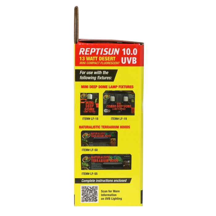 Zoo Med ReptiSun 10.0 UVB Desert Compact Fluorescent Lamp Mini White 13 Watt