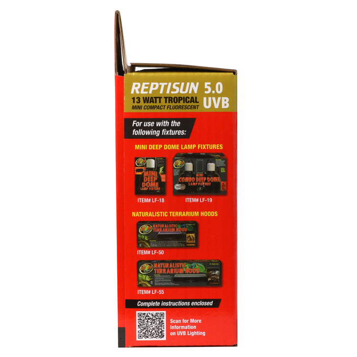 Zoo Med ReptiSun 5.0 UVB Tropical Compact Fluorescent Lamp Mini White 13 Watt