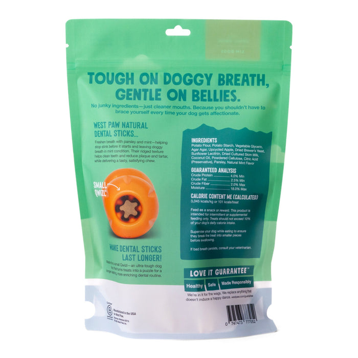 West Paw Natural Dog Treats Dental Sticks Small 14 oz