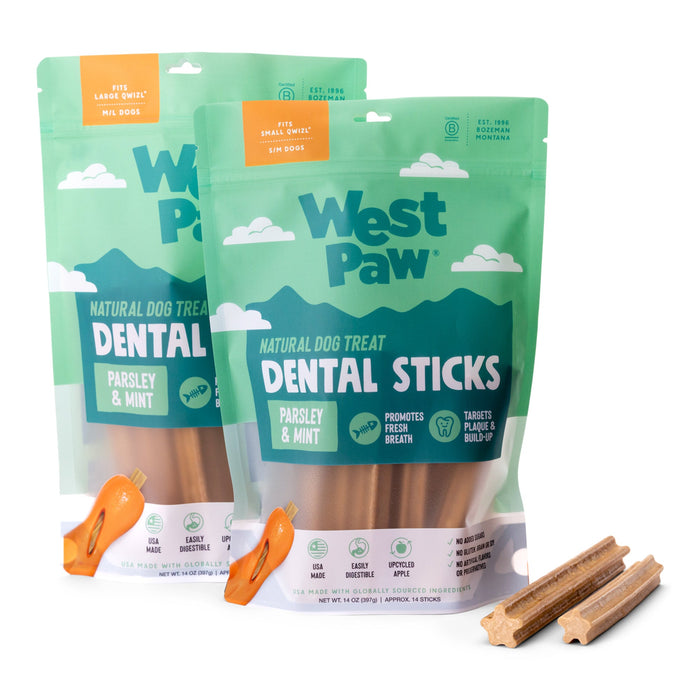 West Paw Natural Dog Treats Dental Sticks Large 14 oz