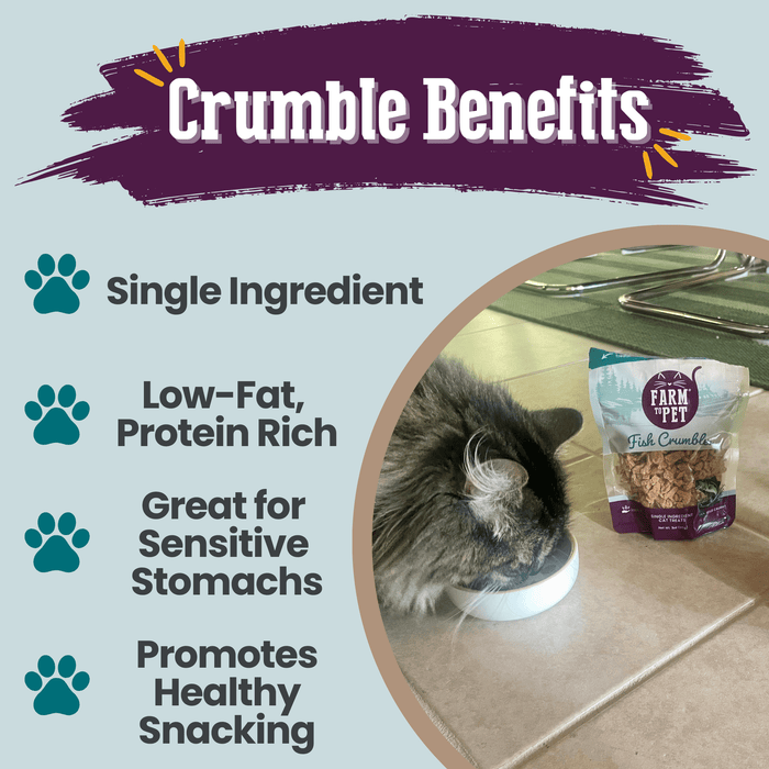 Farm to Pet All-Natural Fish Crumbles Cat Treats 3 oz