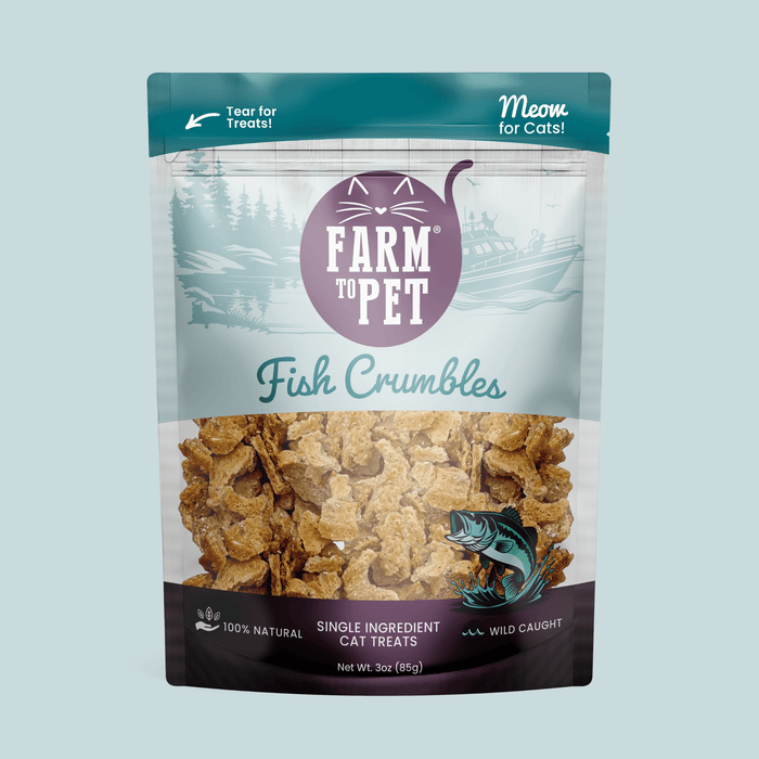 Farm to Pet All-Natural Fish Crumbles Cat Treats 3 oz