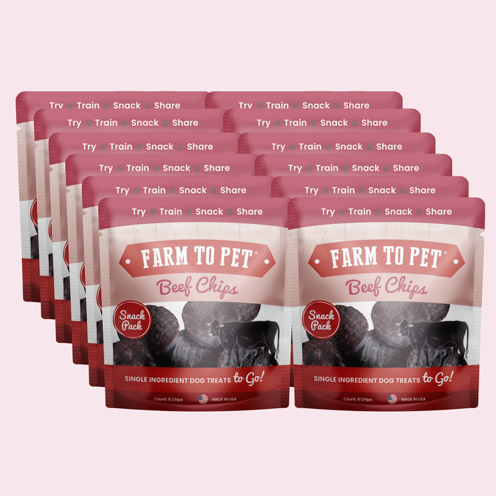 Farm to Pet Beef Chips Snack Pack Training Dog and Cat Treats Bundles