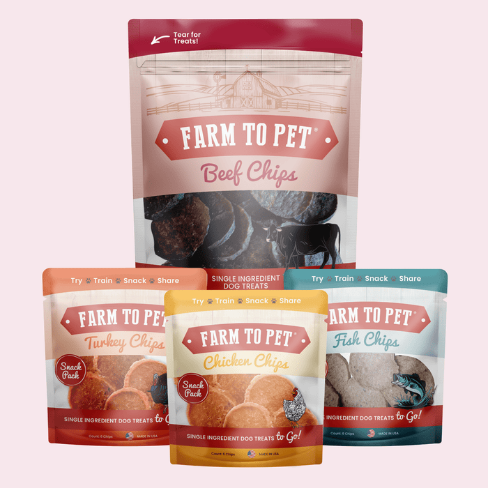 Farm to Pet Puppy Packs 'n Snacks  Single-Ingredient Dog Training Treat Starter Pack