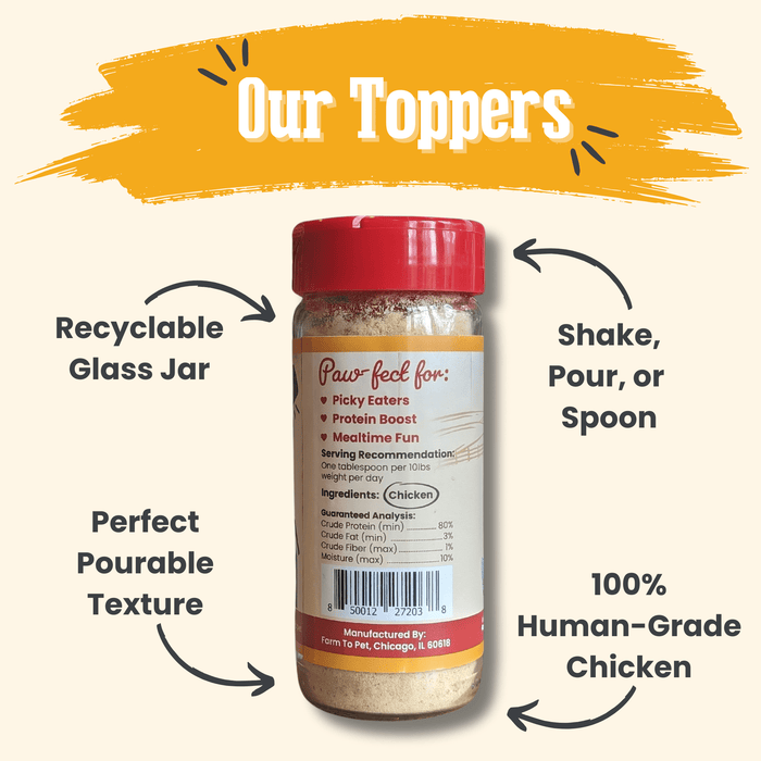 Farm to Pet Treat Topper Chicken Dog and Cat Food Topper 4.2 oz