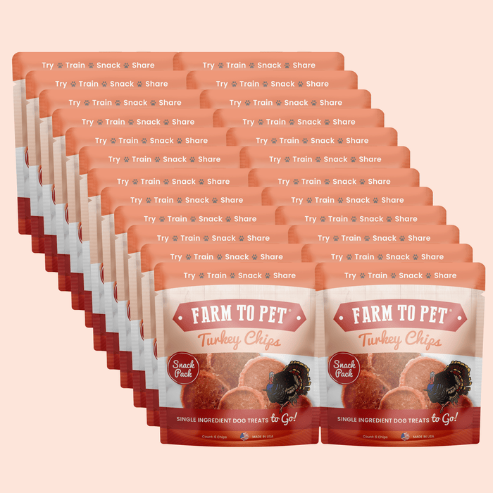 Farm to Pet Turkey Chips Snack Pack Low Allergen Dog and Cat Treats Bundles