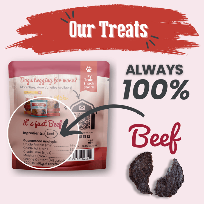 Farm to Pet Beef Chips Snack Pack Training Dog and Cat Treats Bundles