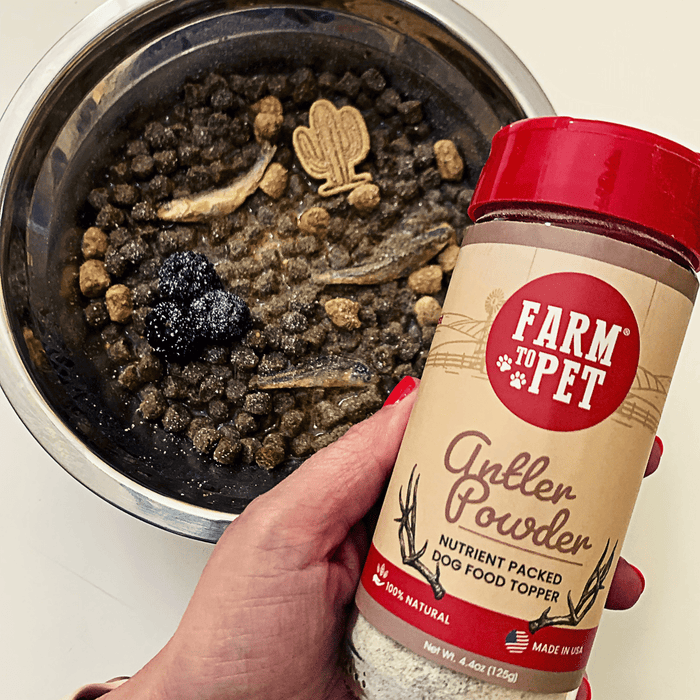 Farm to Pet Treat Topper Antler Powder Dog and Cats Food Topper 4.4 oz