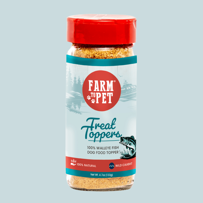 Farm to Pet Treat Topper Fish Dog and Cat Low-Fat Food Topper 4.7 oz