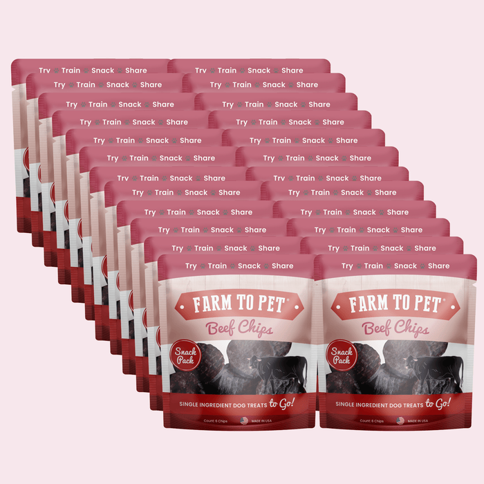 Farm to Pet Beef Chips Snack Pack Training Dog and Cat Treats Bundles