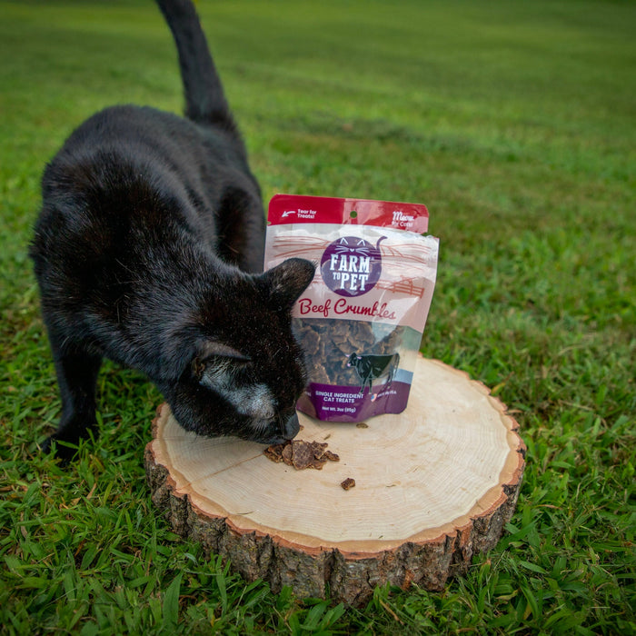Farm to Pet Beef Crumbles High Protein Cat Treats 3 oz
