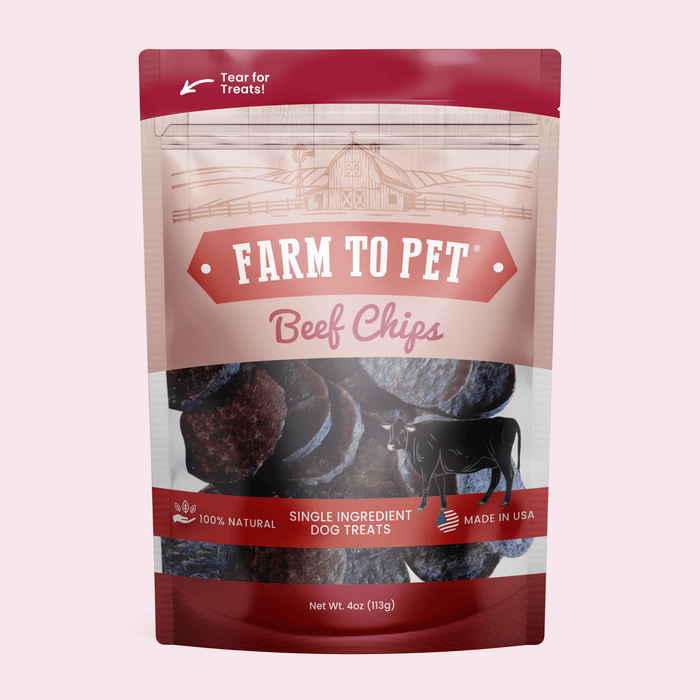 Farm to Pet Beef Chips Single-Ingredient Healthy Dog Treats