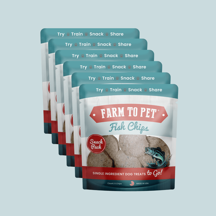 Farm to Pet Fish Chips Dog Treats Snack Pack Bundles