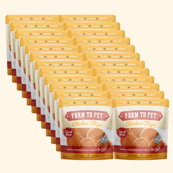 Farm to Pet Chicken Chips Snack Pack Training Dog Treats Bundles