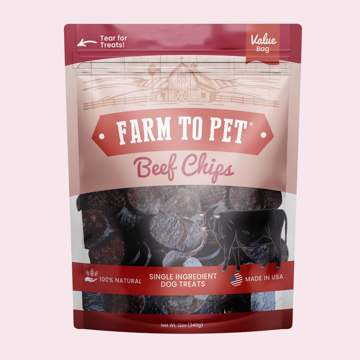 Farm to Pet Beef Chips Single-Ingredient Healthy Dog Treats