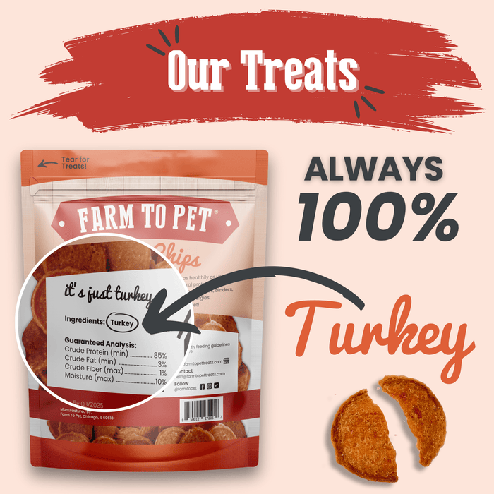 Farm to Pet All-Natural Single-Ingredient Turkey Chips Dog Treats