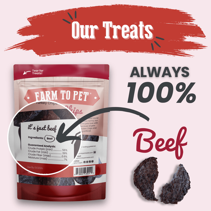 Farm to Pet Beef Chips Single-Ingredient Healthy Dog Treats