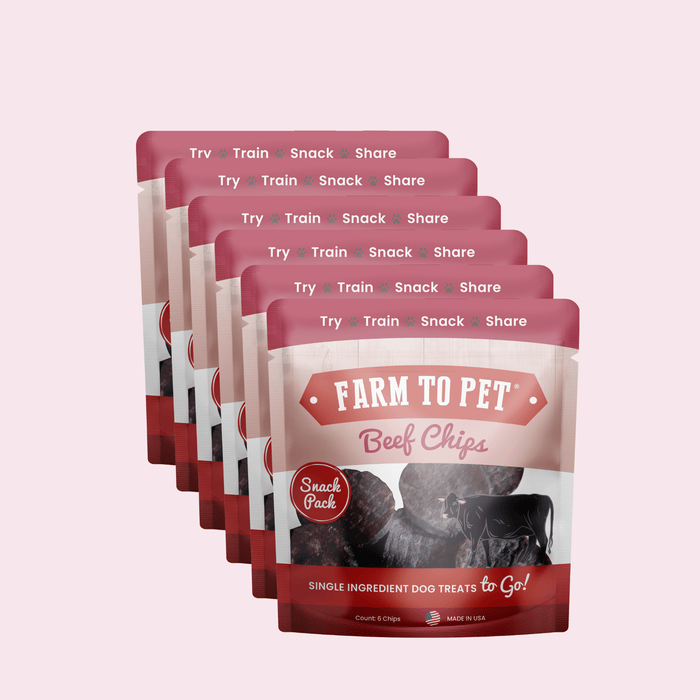 Farm to Pet Beef Chips Snack Pack Training Dog and Cat Treats Bundles