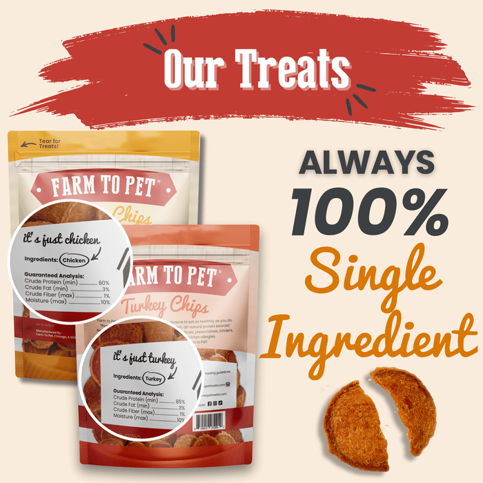 Farm to Pet Turkey & Chicken Chip Single-Ingredient Dog Treat Duo