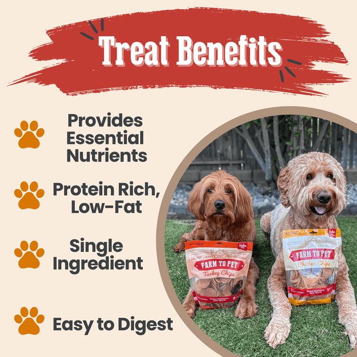 Farm to Pet Turkey & Chicken Chip Single-Ingredient Dog Treat Duo