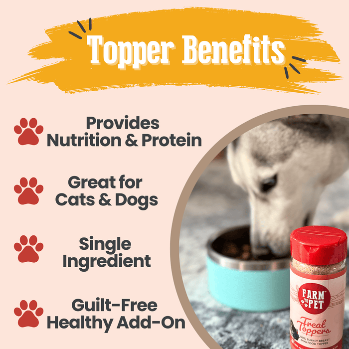 Farm to Pet Treat Topper Turkey Dog and Cat Food Topper 4.2 oz