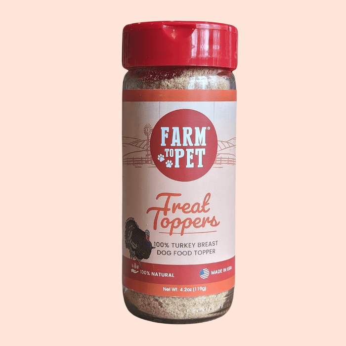 Farm to Pet Treat Topper Turkey Dog and Cat Food Topper 4.2 oz