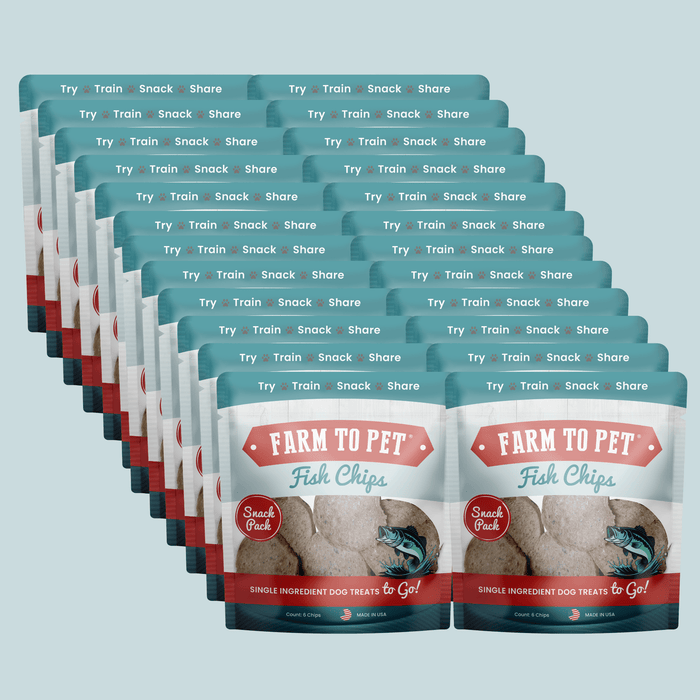 Farm to Pet Fish Chips Dog Treats Snack Pack Bundles