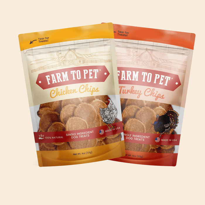 Farm to Pet Turkey & Chicken Chip Single-Ingredient Dog Treat Duo