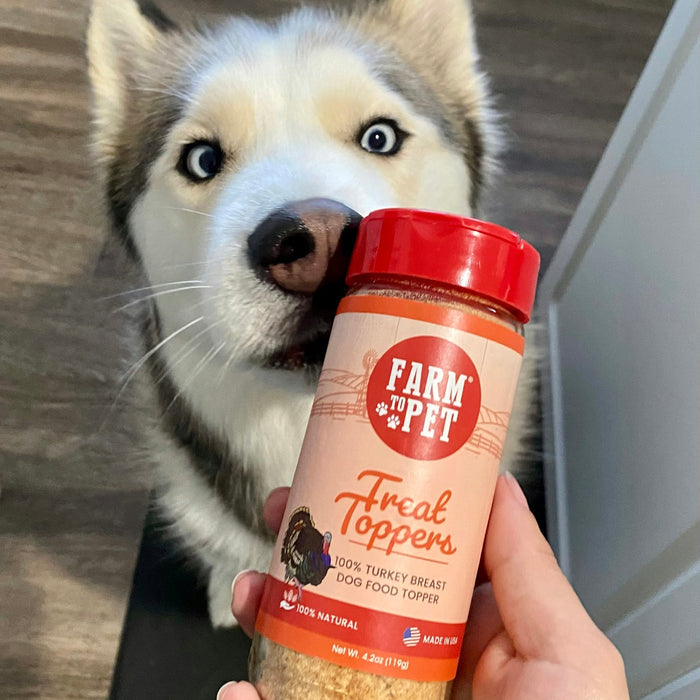 Farm to Pet Treat Topper Turkey Dog and Cat Food Topper 4.2 oz