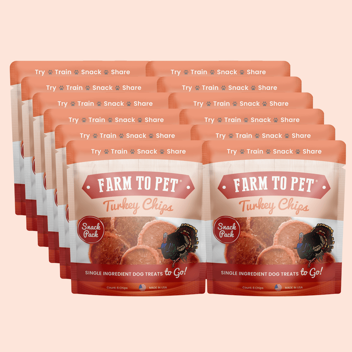 Farm to Pet Turkey Chips Snack Pack Low Allergen Dog and Cat Treats Bundles