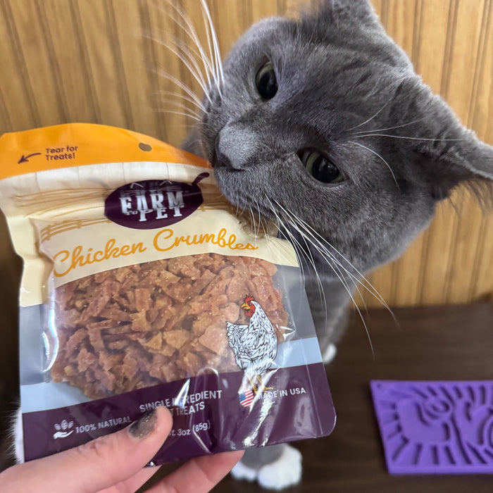 Farm to Pet Chicken Crumbles Single-Ingredient Cat Treats 3 oz