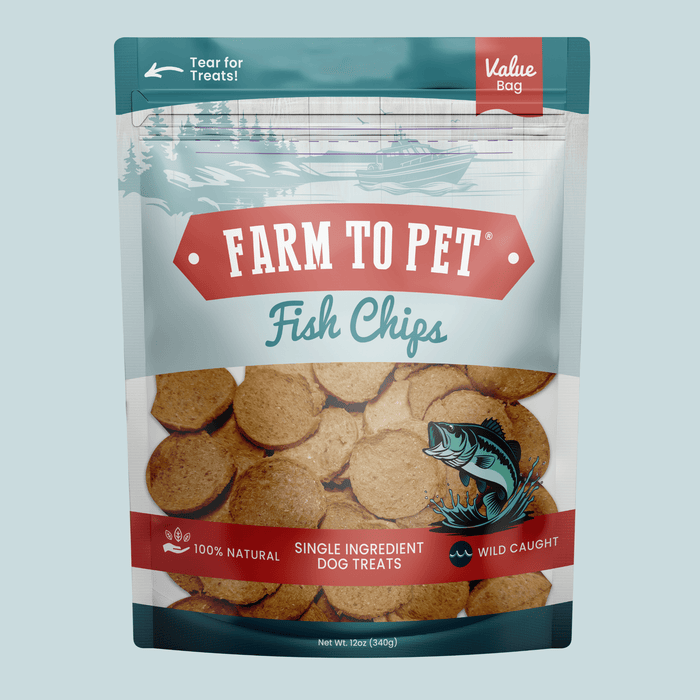 Farm to Pet Fish Chips for Dogs Wild-Caught Dog Treats