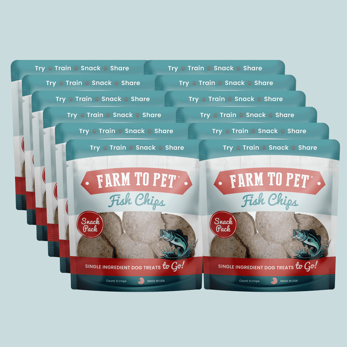 Farm to Pet Fish Chips Dog Treats Snack Pack Bundles