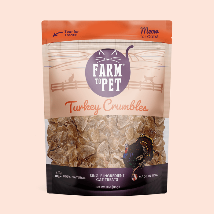 Farm to Pet Turkey Crumbles Grain-Free Cat Treats 3 oz
