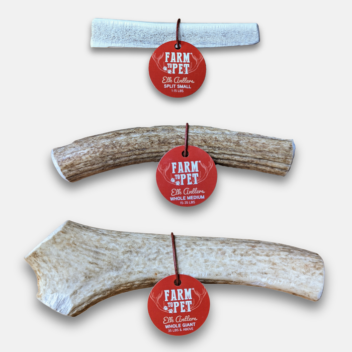Farm to Pet All-Natural Whole and Split Elk Antler Dog Chews