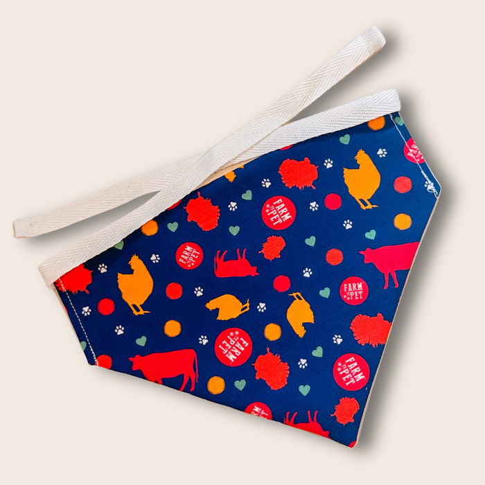 Farm To Pet Tie-on Dog Bandana Adjustable String-tie Bandana for Dogs and Cats