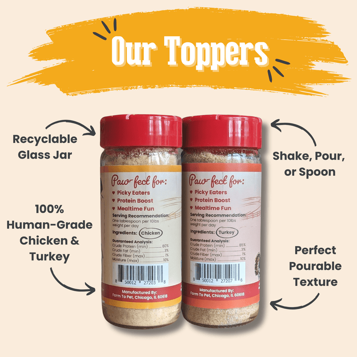 Farm to Pet Chicken & Turkey Dog and Cat Food Topper Bundle