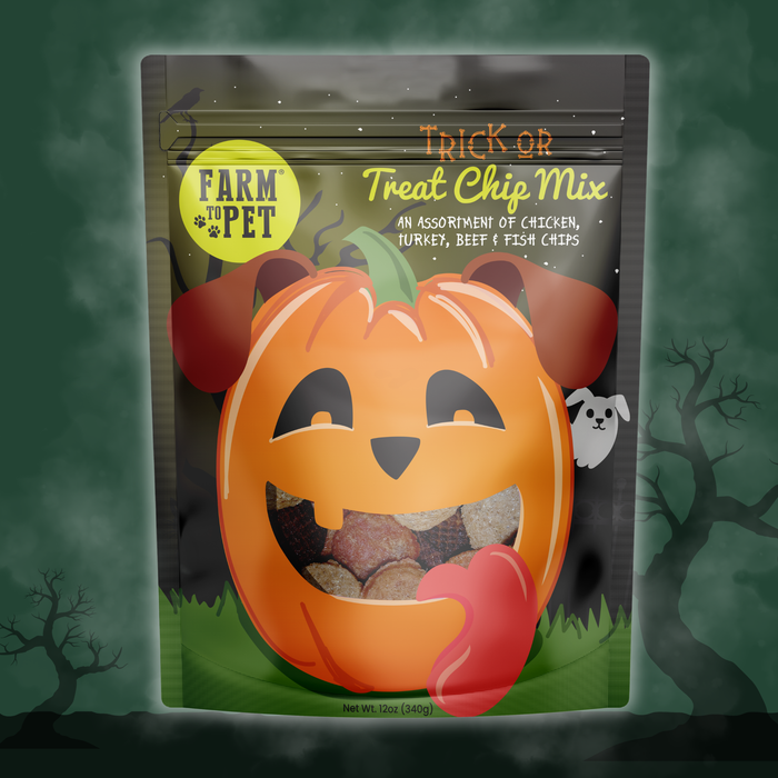 Farm To Pet Trick or Treat Chip Mix Halloween Dog Treats