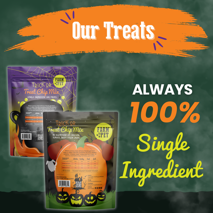 Farm To Pet Trick or Treat Chip Mix Halloween Dog Treats
