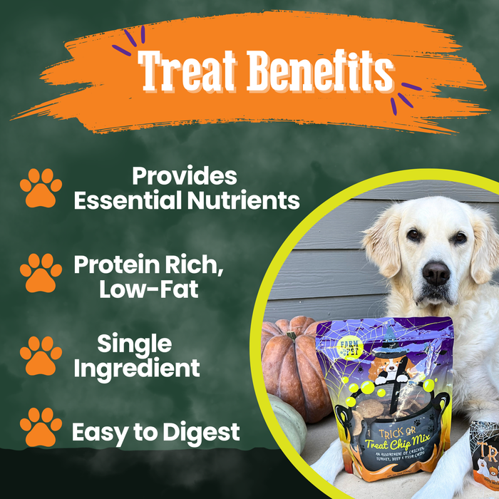 Farm To Pet Trick or Treat Chip Mix Halloween Dog Treats