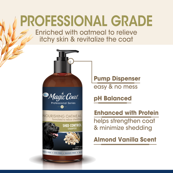 Four Paws Magic Coat Professional Series Nourishing Oatmeal De-Shedding Dog Shampoo 16 Ounce (1 Count)