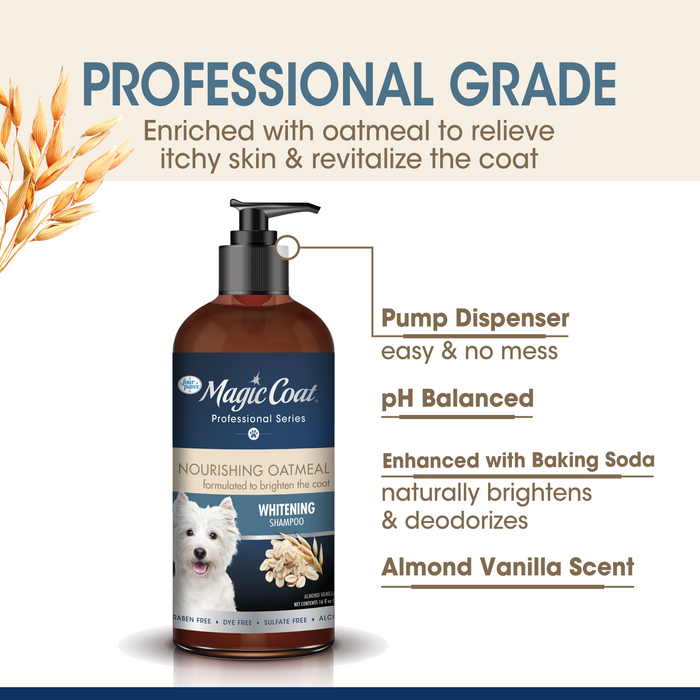 Four Paws Magic Coat Professional Series Nourishing Oatmeal Dog Whitening Shampoo 16 Ounce (1 Count)