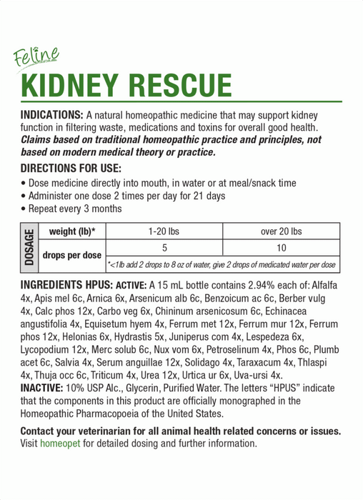 HomeoPet Feline Kidney Rescue 15 mL - 1 - Image 7