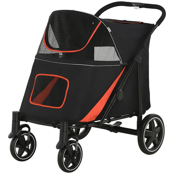 Furr Baby Gifts One-Click Foldable Stroller for Large Medium Small Dogs, Pet, Cats with Storage