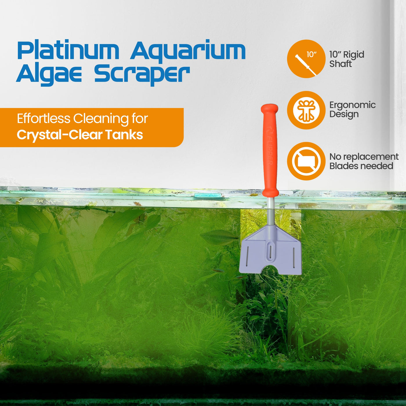 Flipper Platinum Aquarium Algae Scraper - 10