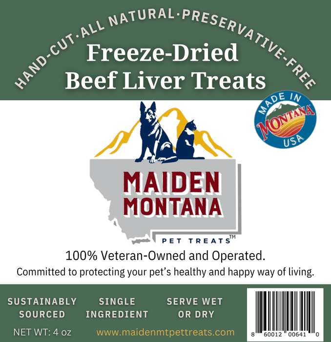 Maiden Montana Freeze Dried Beef Liver Treats 4oz