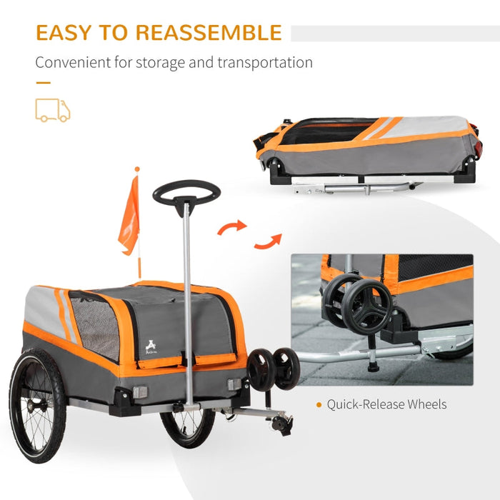 Furr Baby Gifts Pet Bike Trailer 2-in-1 Travel Stroller