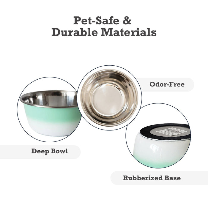 Deep Dog Bowl – Stainless Steel Bowl, Ideal for Small, Medium & Large Dogs – Mint Green