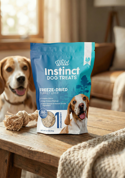 Wild instinct Pet Freeze-Dried Turkey Liver Dog Treats 2.1 oz