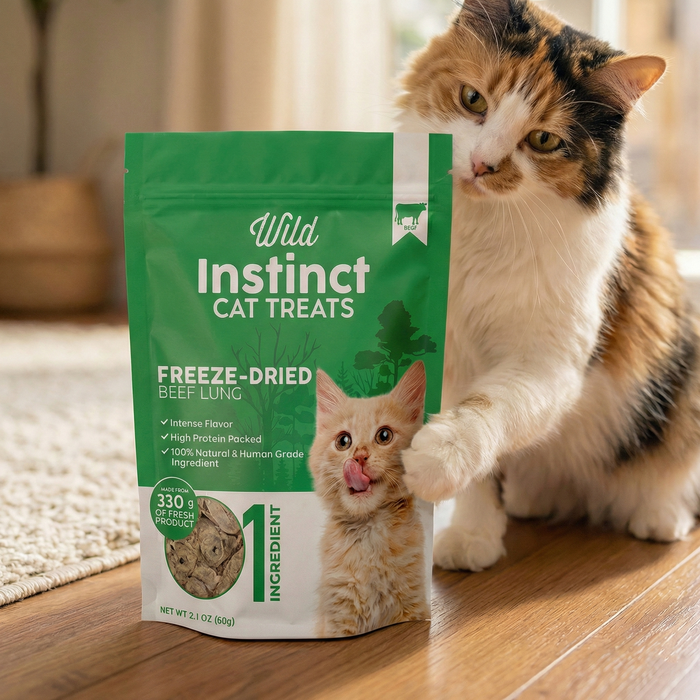 Wild instinct Pet Freeze-Dried Beef Lung Treats for Cat